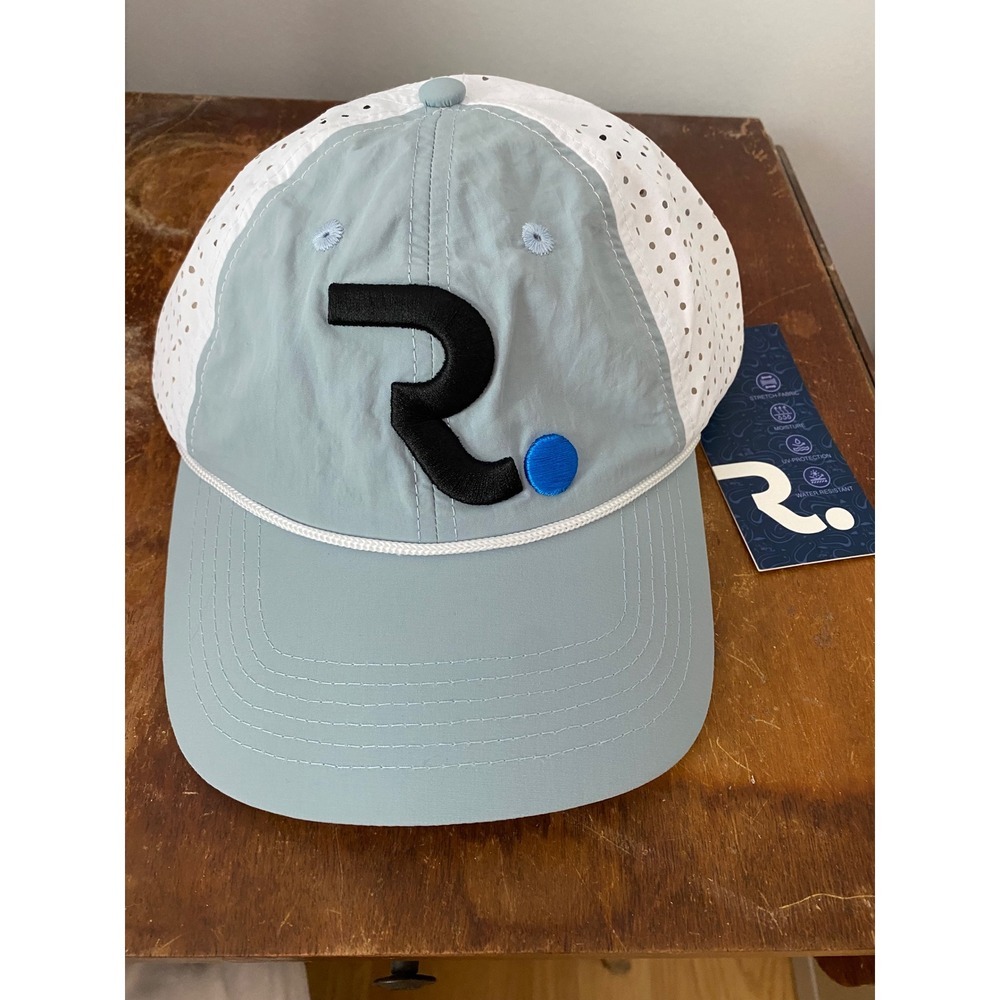 Performance Hat Mens OSFM Gray White Rope Adjustable Golf Cap Perforated